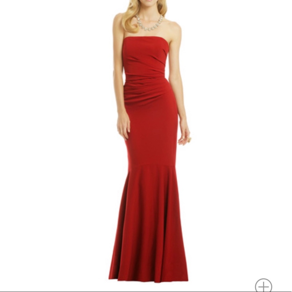 Badgley Mischka Red Beauty in a Bottle Gown